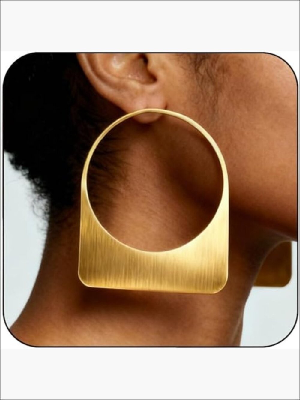 14k Gold Plated Chunky Hoop Earrings, Stainless Steel Statement Dangle